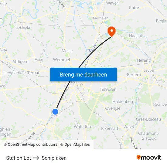 Station Lot to Schiplaken map