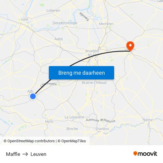 Maffle to Leuven map