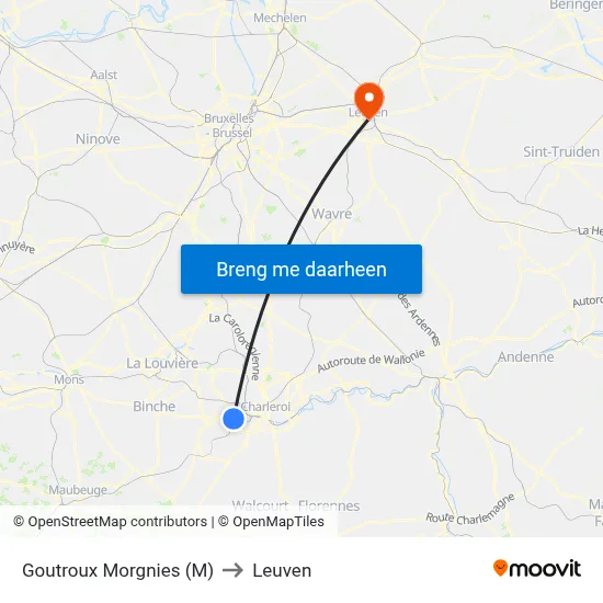 Goutroux Morgnies (M) to Leuven map