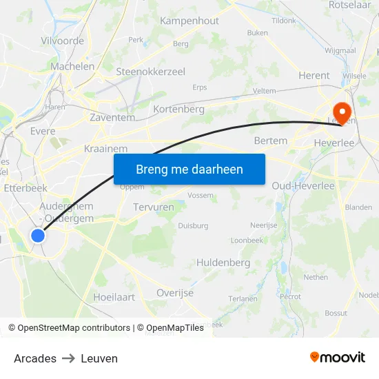 Arcades to Leuven map