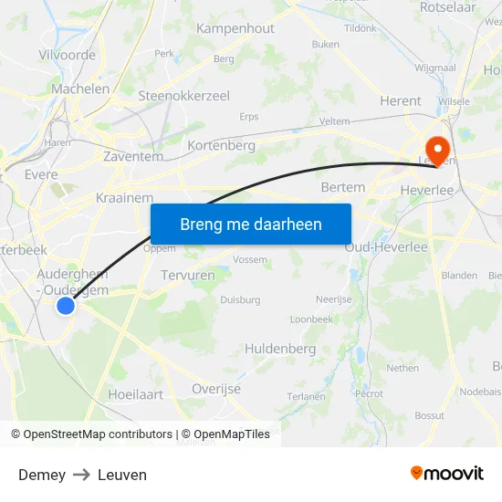 Demey to Leuven map