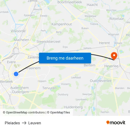 Pleiades to Leuven map