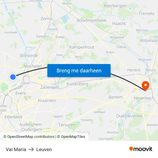 Val Maria to Leuven map