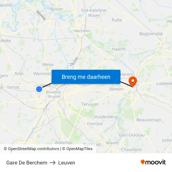 Gare De Berchem to Leuven map