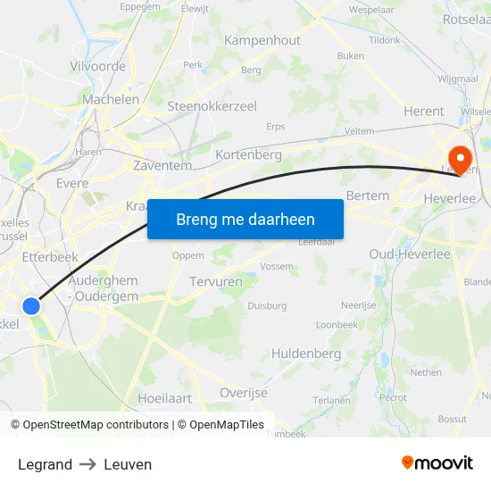 Legrand to Leuven map