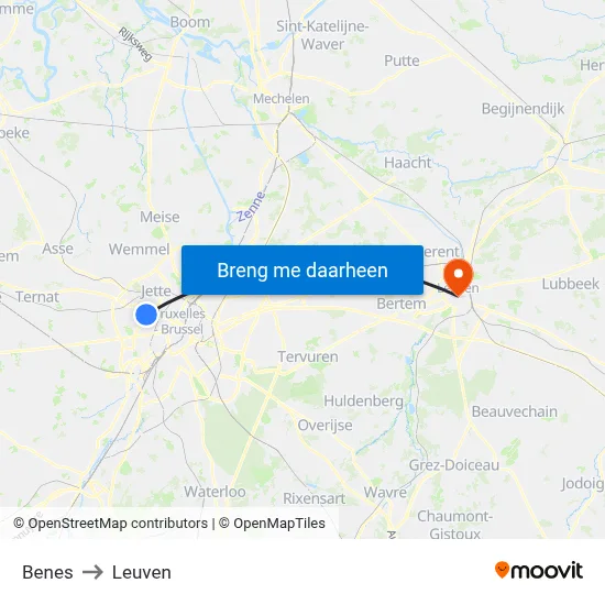 Benes to Leuven map
