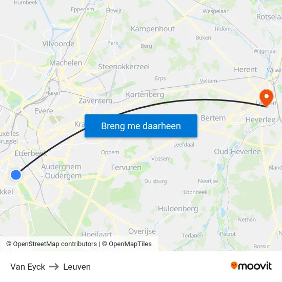 Van Eyck to Leuven map