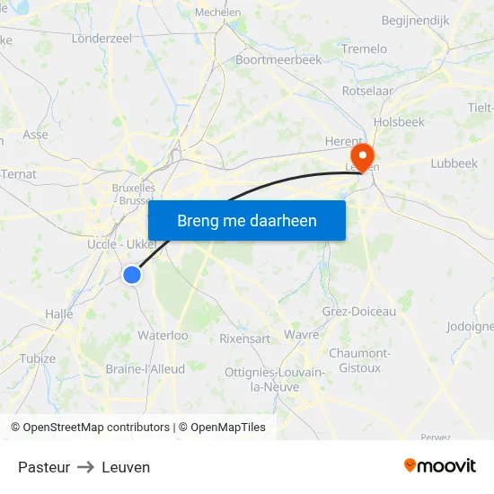 Pasteur to Leuven map