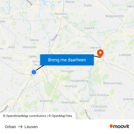 Orban to Leuven map