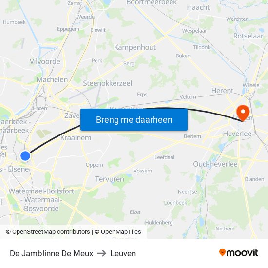 De Jamblinne De Meux to Leuven map