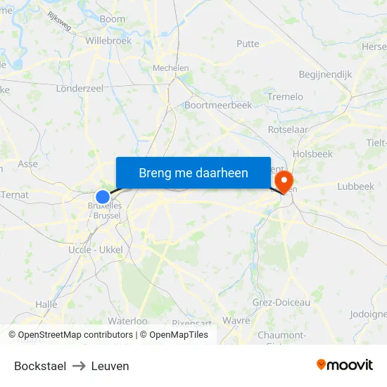 Bockstael to Leuven map