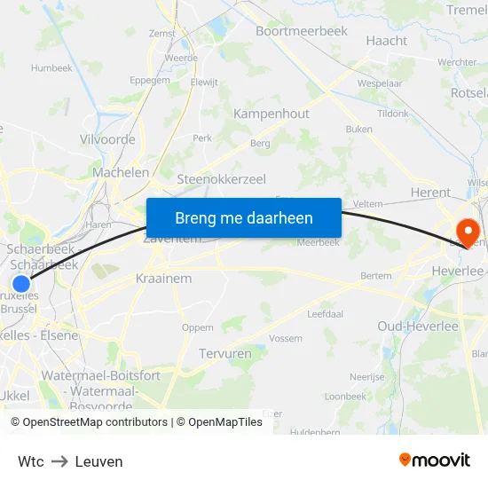 Wtc to Leuven map