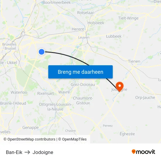 Ban-Eik to Jodoigne map