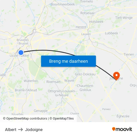 Albert to Jodoigne map