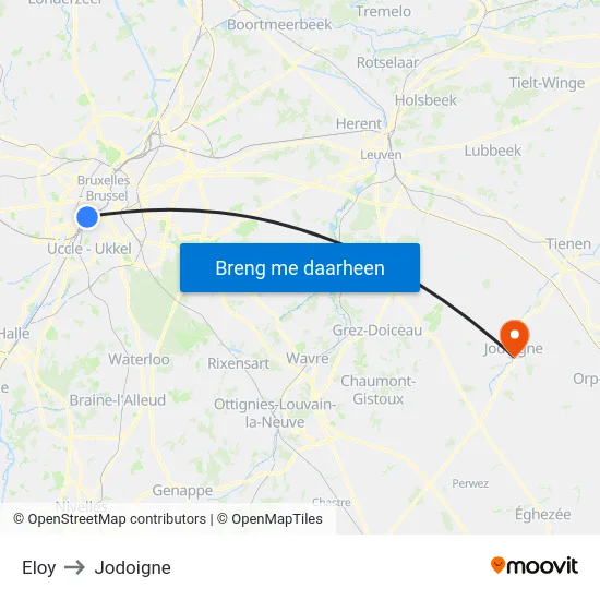 Eloy to Jodoigne map
