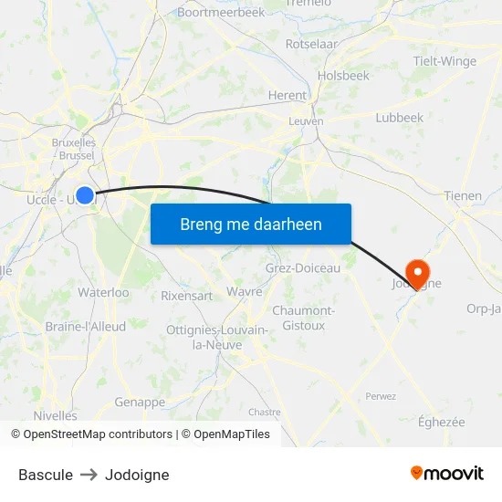 Bascule to Jodoigne map