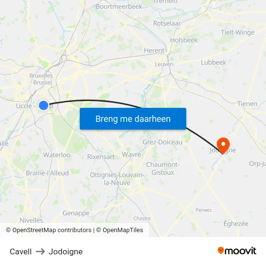 Cavell to Jodoigne map