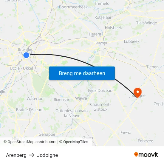 Arenberg to Jodoigne map