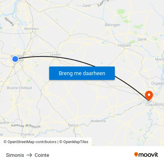 Simonis to Cointe map