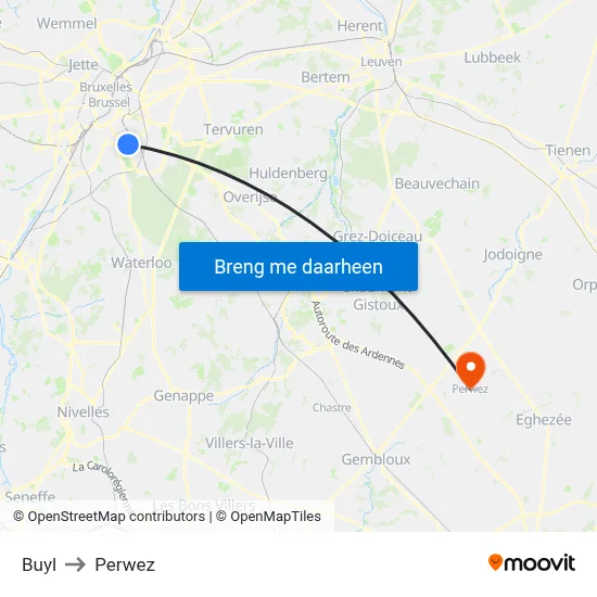 Buyl to Perwez map