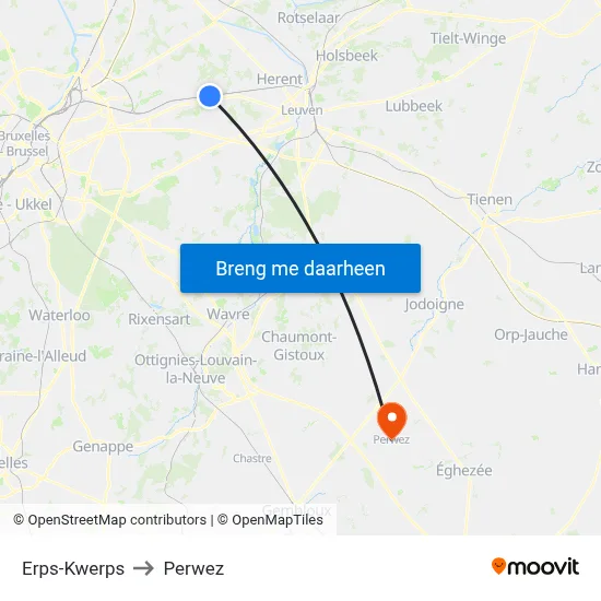 Erps-Kwerps to Perwez map