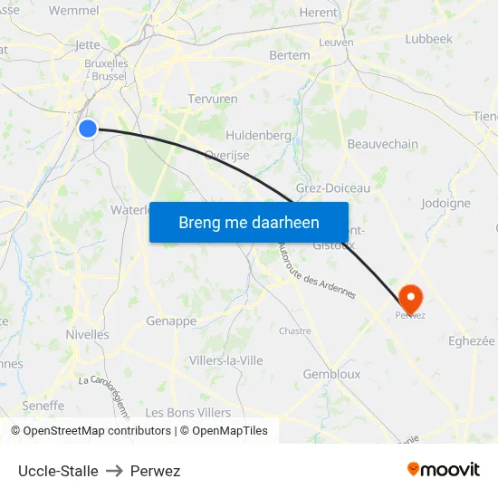 Uccle-Stalle to Perwez map