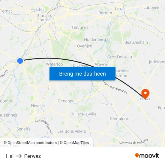 Hal to Perwez map