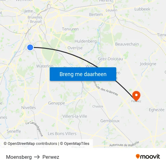 Moensberg to Perwez map
