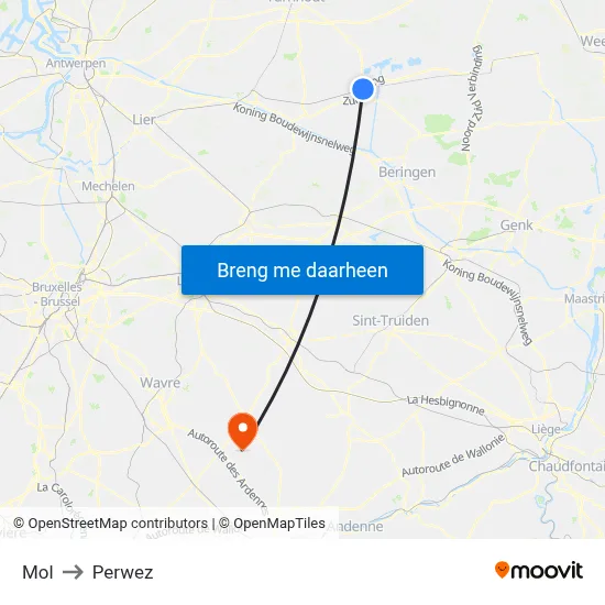 Mol to Perwez map