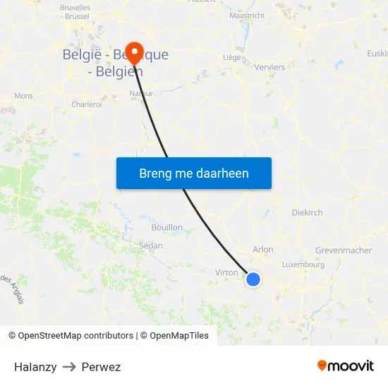 Halanzy to Perwez map