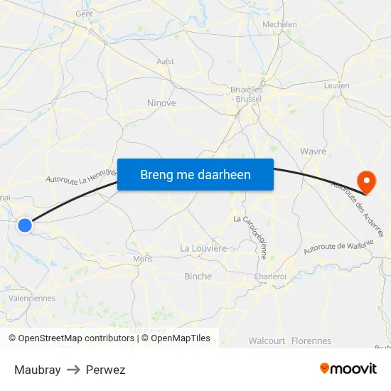Maubray to Perwez map