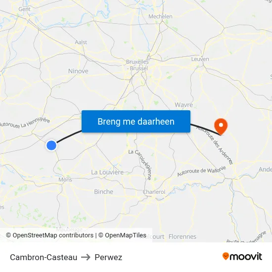 Cambron-Casteau to Perwez map