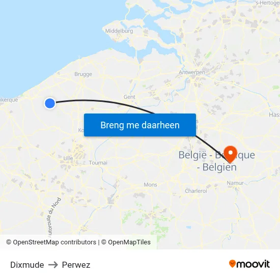 Dixmude to Perwez map