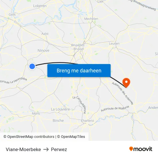 Viane-Moerbeke to Perwez map
