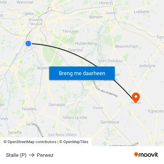 Stalle (P) to Perwez map