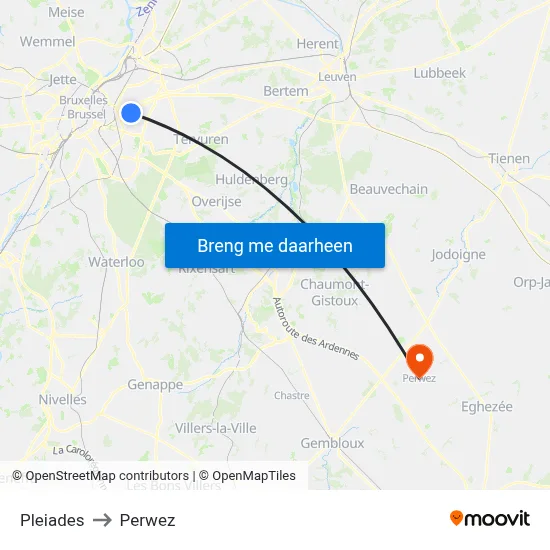 Pleiades to Perwez map