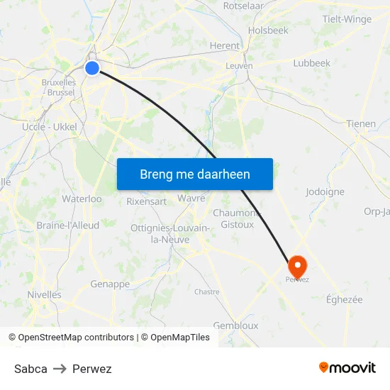 Sabca to Perwez map