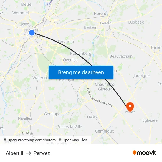 Albert II to Perwez map