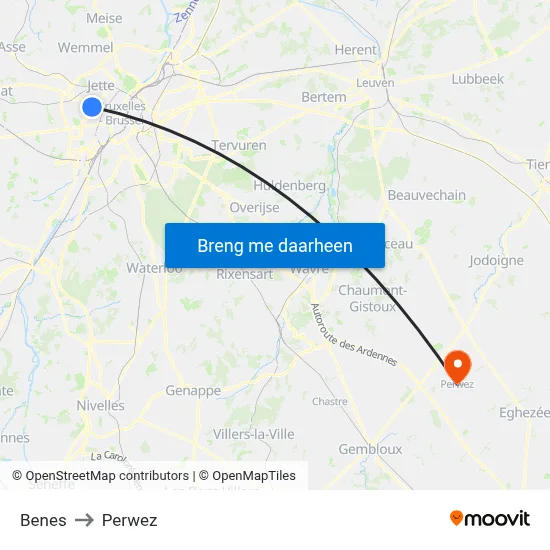 Benes to Perwez map