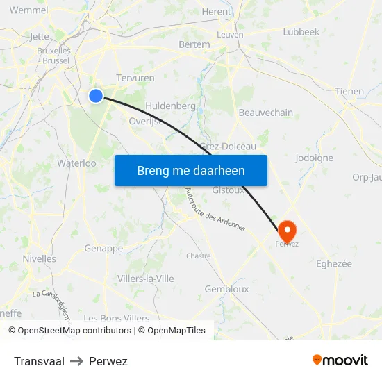 Transvaal to Perwez map