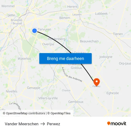 Vander Meerschen to Perwez map