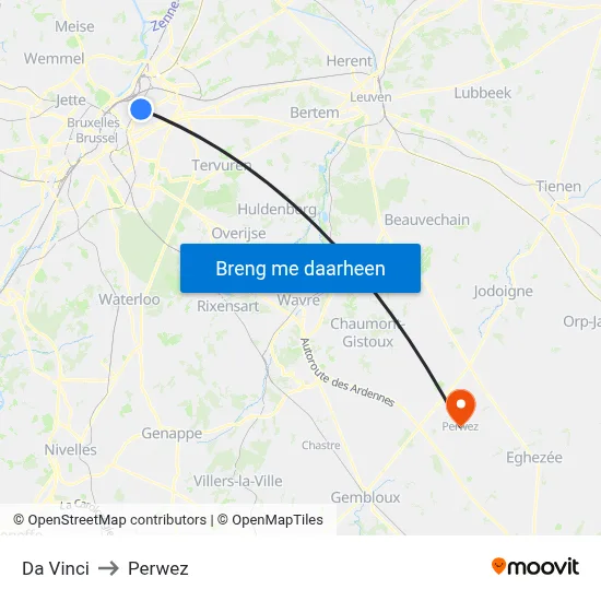 Da Vinci to Perwez map