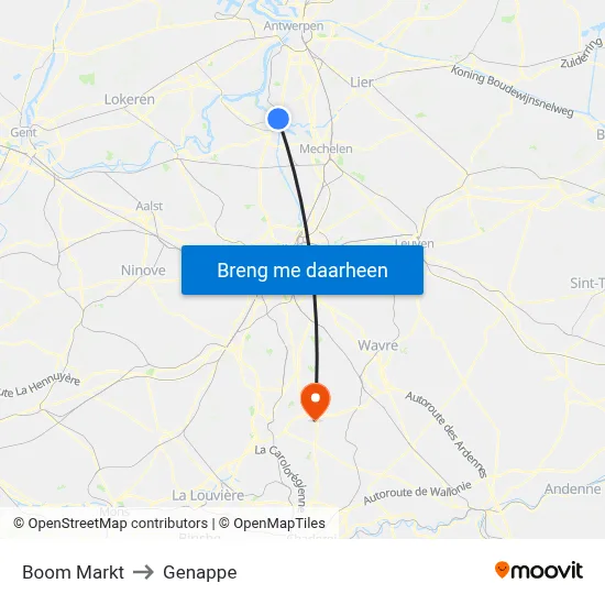 Boom Markt to Genappe map