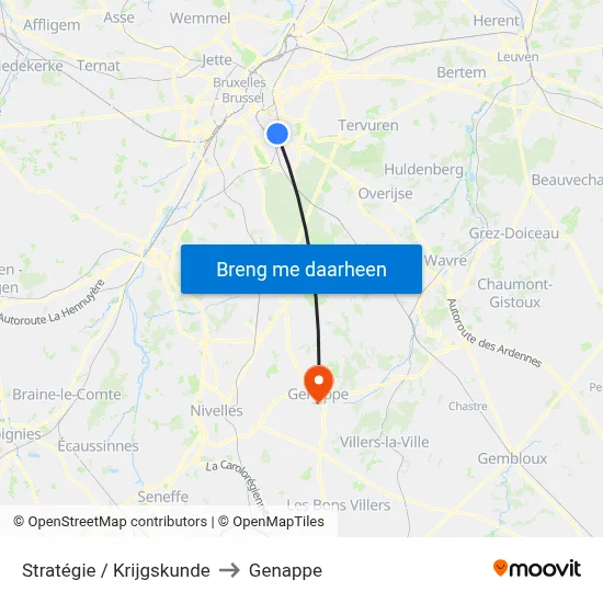 Stratégie / Krijgskunde to Genappe map