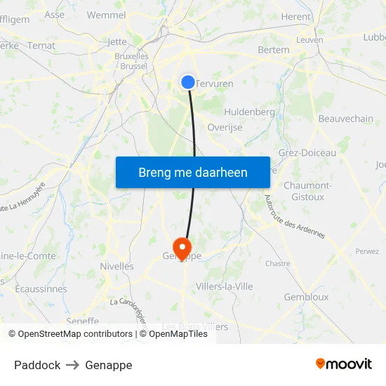 Paddock to Genappe map