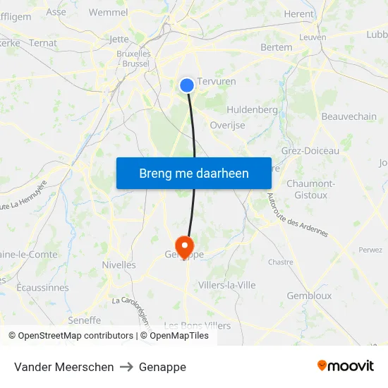 Vander Meerschen to Genappe map