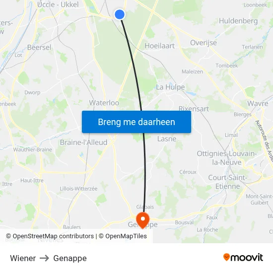 Wiener to Genappe map