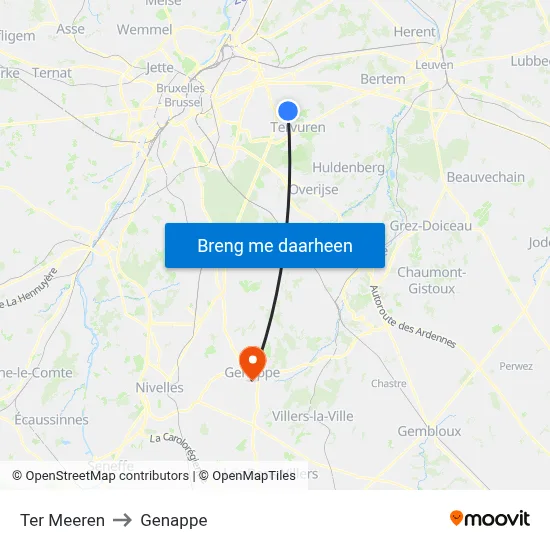 Ter Meeren to Genappe map