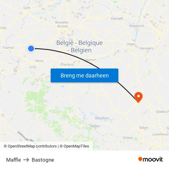 Maffle to Bastogne map