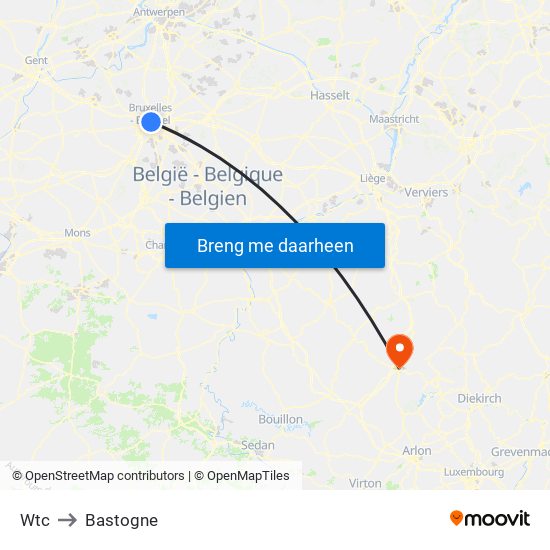 Wtc to Bastogne map
